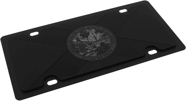 Eurosport Daytona- Compatible with Carbon Steel License Plate- Black Florida State Flag Matte Black/Black Opaque