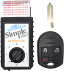 Simple Key, Key Fob and Key Programmer 3 Button Keypads, Key Replacement Remote Kit, Simple Key Programmer for Ford and Lincoln