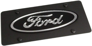 Eurosport Daytona Stainless Steel Black Ford Black Mirror Logo License Plate Frame 3D Novelty Tag