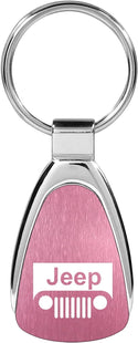Jeep Grille Keychain and Keyring Pink Teardrop