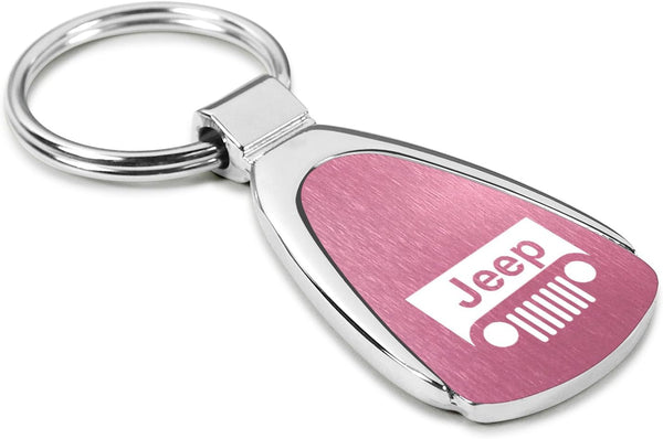 Jeep Grille Keychain and Keyring Pink Teardrop