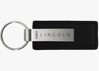 Au-TOMOTIVE GOLD, INC. Officially Licensed Black Leather Key Chain for Lincoln