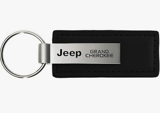 Au-Tomotive Gold, Inc. Leather Key Fob for Jeep Grand Cherokee (Black)