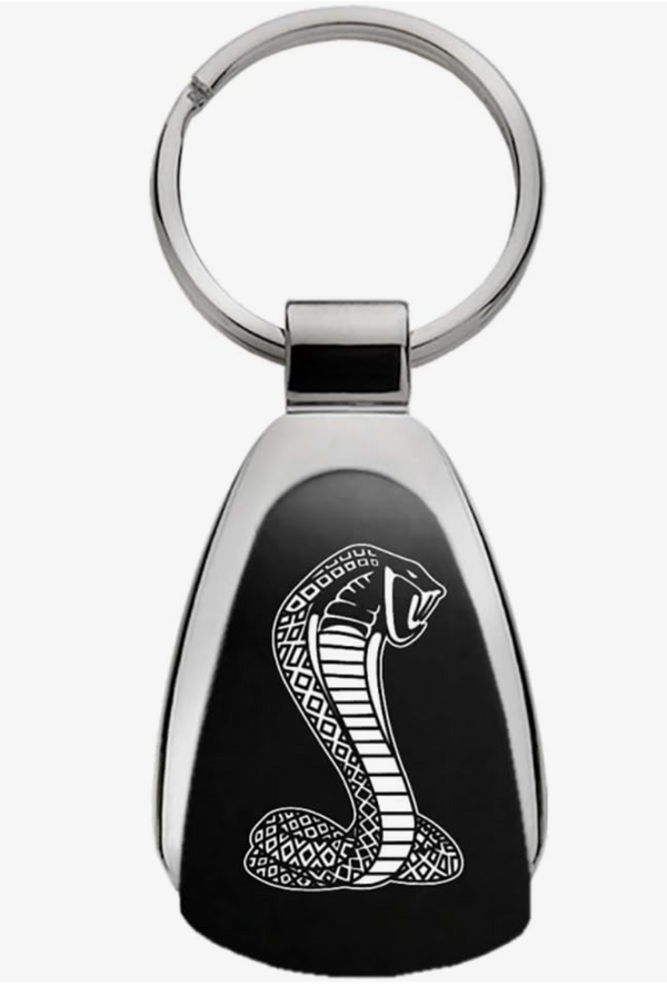 Ford Mustang Shelby Cobra Black Tear Drop Key Chain