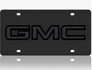 Eurosport Daytona- Compatible with GMC Badge Blackout on Carbon Steel License Plate